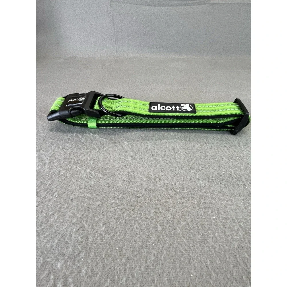 Alcott Adventures Green Padded Reflective Dog Collar Size Large New